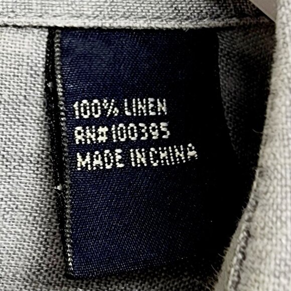 Nat Nast shirt American Fit Luxury Gray Short Sleeve Button-Up  L 100% Linen - Picture 2 of 8